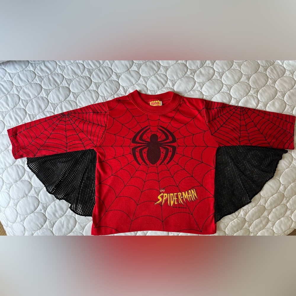 Vintage Marvel Spider-Man Red and Black Kids Costume Top